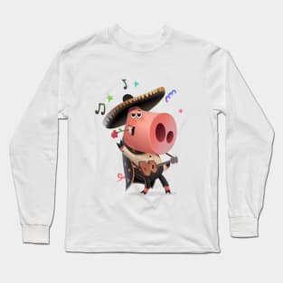 Mariachi pig Long Sleeve T-Shirt